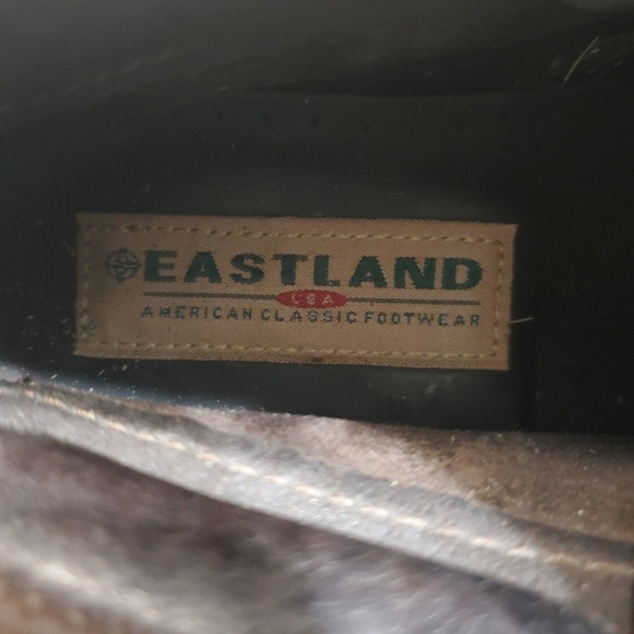 Vintage 90s y2k Eastland Brown Oiled Leather Moc Toe Lace-up Boots Men's 9 - Picture 3 of 15